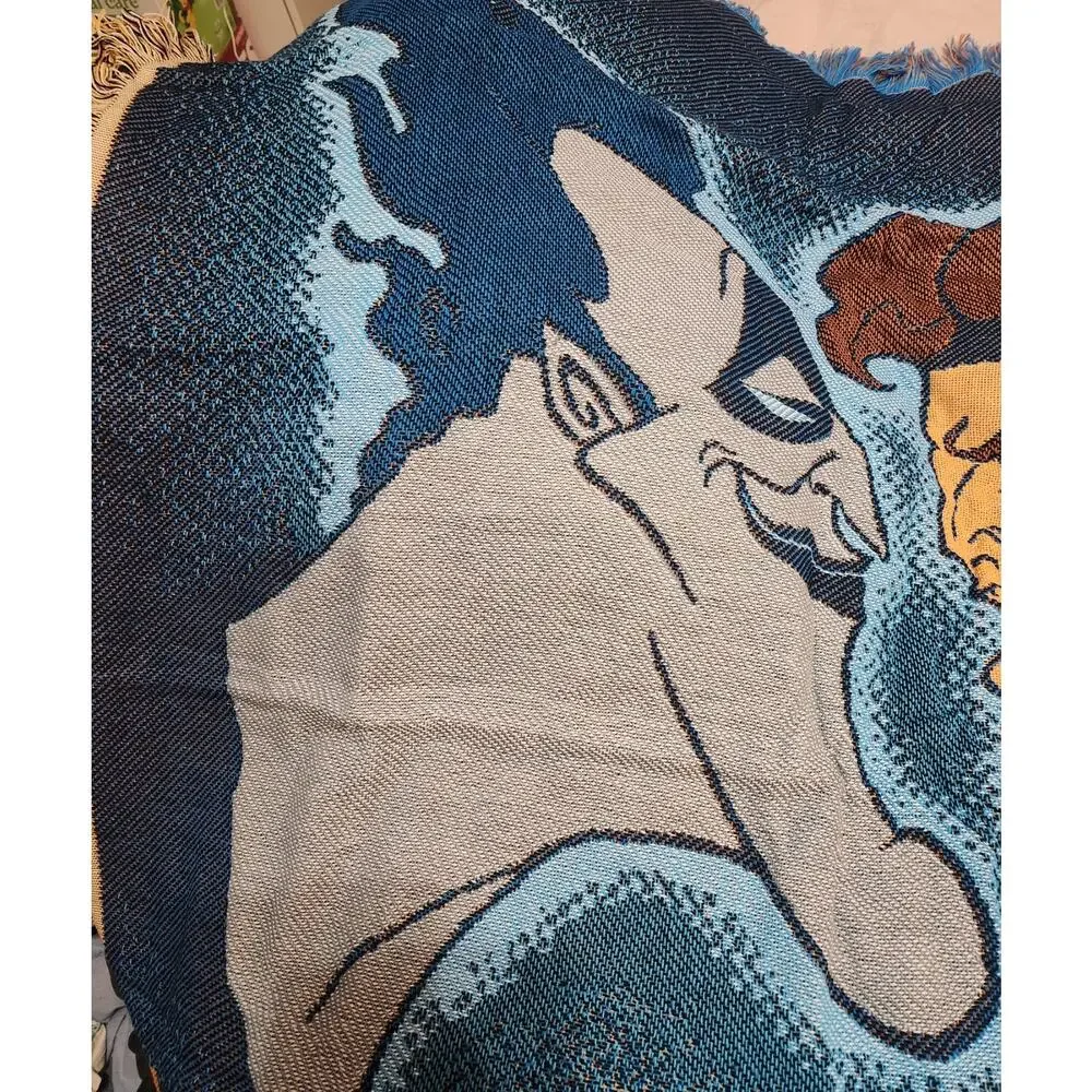 Rare Beacon Disney Hercules Hades Tapestry Woven Fringe Throw Blanket 52x57